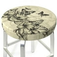 thumbnail image 3 of Bingfone 14 Inch Padded Round Bar Stool Cover Cushion With Elastic Fabric Round Chair Seat - Vintage Floral, 3 of 7