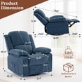 thumbnail image 2 of GEEYOO Swivel Rocker Recliner Chair with Massage and Heat Glider Recliner for Adults with Side Pockets Chenille for Living Room,Blue, 2 of 6