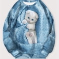 thumbnail image 1 of Plus Size Casual Sweatshirt, Women's Plus 3D Cute Cat Print Long Sleeve Round Neck Pullover Top, 1 of 5