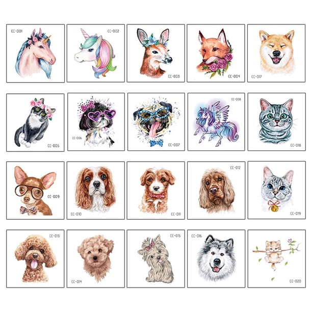 Pegatinas De Tatuaje Para Niños A Prueba De Agua Animal Mariposa Flor Diy Pegatinas De Tatuaje De Dibujos Animados Para Niños 20 Piezas Speravity HA046386-01