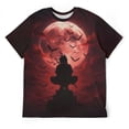 thumbnail image 3 of LAOLIUSN Men’s Ninja Samurai T-Shirt, Full Moon Anime Graphic Tee, 3D All Over Print Short Sleeve Crewneck, 88% Polyester 12% Spandex, S-4XL, 3 of 7