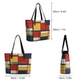 thumbnail image 3 of Mondrian Inspired（9） Woman Leather Handbags Large Tote Bag Fashion Portable Handbags With Zipper, 3 of 7
