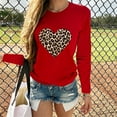thumbnail image 2 of Ketyyh-chn99 Chemises pour Femmes Blouse Ample Confortable Manches Longues T-Shirt Côtelé Col Rond Ajusté Décontracté Basique Rouge,L, 2 of 4