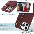 thumbnail image 5 of iPhone 11 pro max Case with Card Holder for Women, iPhone 11 pro max Phone Case Wallet with Credit Card with Ring Kickstand Zipper Shockproof Slim Stand Case for iPhone11promax - Red Wine, 5 of 12