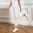 thumbnail image 6 of Maplenight Womens Cropped Yoga Pants with Pockets Elastic High Waisted Workout Pants Side Slit Casual Athletic Running Leggings, 6 of 6