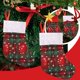 thumbnail image 3 of Gibobby Medias navideñas Bolsa de regalo Bolsas de calcetín de caramelo Calcetines de nieve de arpillera a cuadros Decoración de árbol(White), 3 of 5
