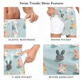 thumbnail image 5 of FORMRS Mens Swim Trunks Mesh Liner Quick Dry Casual Beach Board Shorts with Pockets, Sizes S-2XL, Green Cute Rabbits, 5 of 9