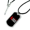 thumbnail image 2 of Red Ribbon Drug Free Pledge Military Dog Tag Pendant Necklace with Cord, 2 of 4