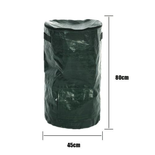 80L Compost Bin Bag Garden Kitchen Organic Waste Disposal Composter PE Fabric H 