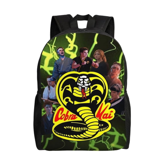 Cobra Kai Backpack Funny Pattern College Laptop Schoolbag Large Capacity Daily Travel Hiking Sports Casual Daypack