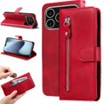 thumbnail image 1 of Estuche de Cuero PU con Cierre para iPhone 17 Pro , Funda Protectora con Billetera y Correa, 1 of 5