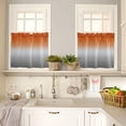 thumbnail image 4 of Orange and Grey Kitchen Curtain Valance and Tiers Set Ombre Orange Gray Rod Pocket Kitchen Tier & Valance Set 3 Piece Gradient Gradual Modern Window Curtain Valance Tier Set for Bedroom 54x24 inch, 4 of 6