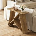 thumbnail image 6 of Finmind Farmhouse Console Table  with Geometric Base, Narrow 41.34-Inch Sofa Table for Living Room, Rustic Brown, 6 of 7