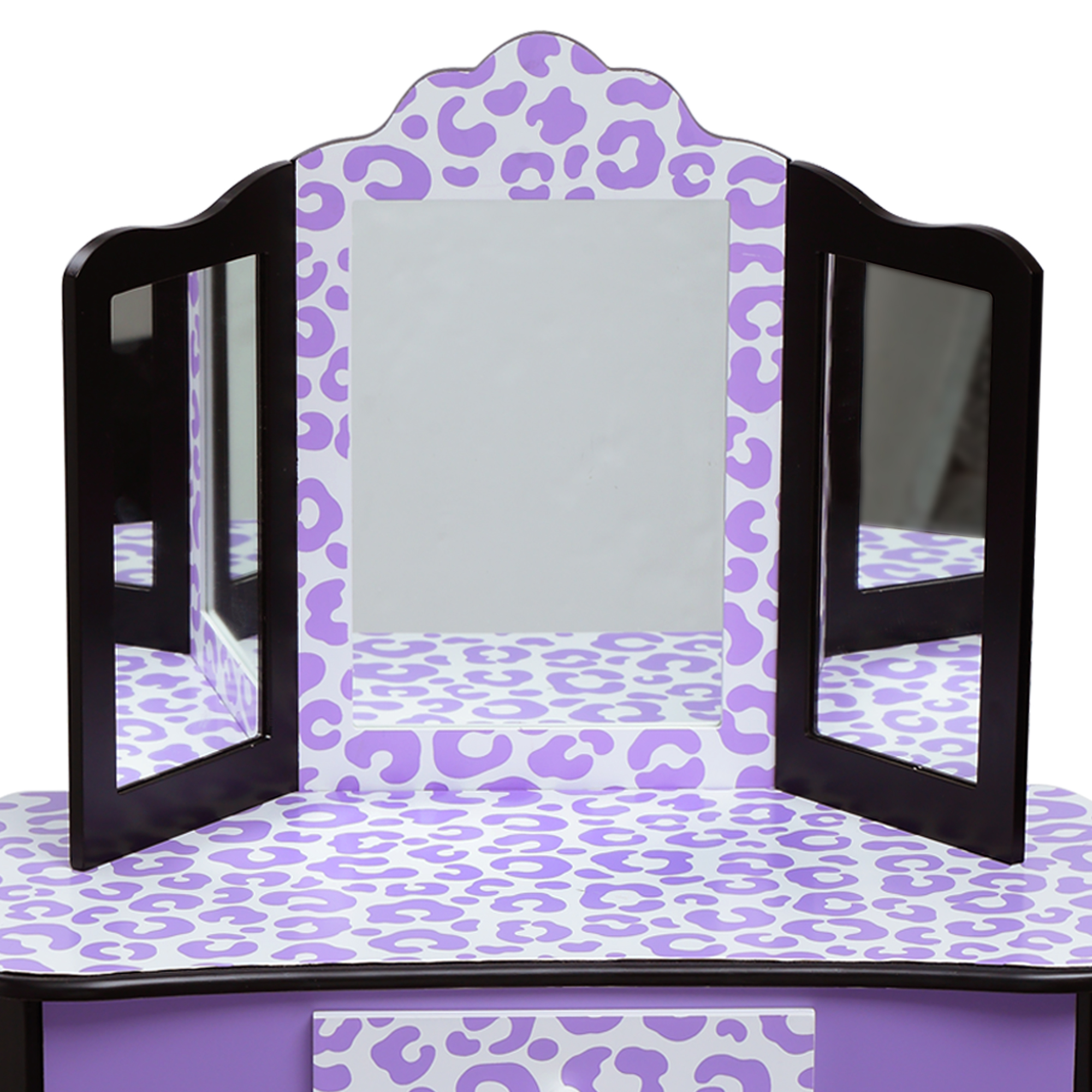 Fantasy Fields Kids Vanity Set Wooden Table Mirror & Stool Purple TD-11670J