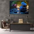 thumbnail image 5 of Mudket Blue Orchid with Zen Stones and Candles Canvas Wall Art, Floral Botanical Wall Decor, Framed Ready to Hang Artwork for Living Room Bedroom Bathroom Spa - 12"L x 8"W, 5 of 10