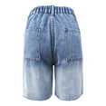 thumbnail image 4 of XuJwPNcy Denim Shorts Women Summer High Waisted Short Pants Trendy Wide Leg Stretchy Jean Shorts, 4 of 7