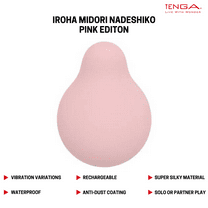 Iroha Midori Nadeshiko Pink Female Waterproof Rechargeable Clit Vibrator w/Charger