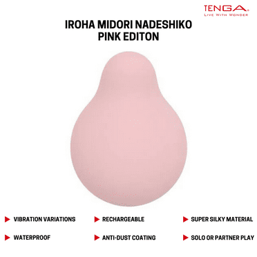Iroha Midori Nadeshiko Pink Female Waterproof Rechargeable Clit Vibrator w/Charger