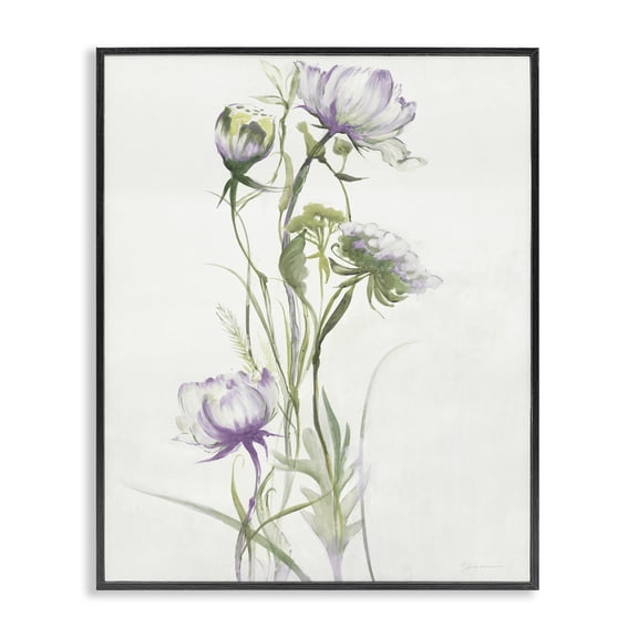 Stupell Industries Traditional Classic Budding Flower Blossoms Black Framed Giclee Art, 24 x 30, by Liz Jardine