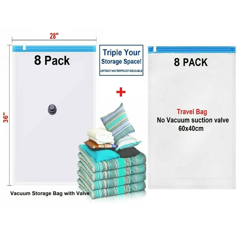 8 PACKs Roll Up Travel Storage Bags Space Saver On Sales