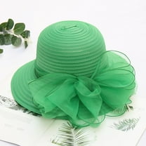 Lroveb Fascinators Hats for Women Summer Beach Wide Brim Sun Hat Dressy Organza Flower Bridal British Tea Party Wedding Hat