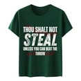 thumbnail image 5 of ZJXFGS Summer Tops, Graphic Tees for Women, Thou Shall Not Steal Unless You Can Beat The Throw Women's Letter Print Round Neck Short Sleeve T Shirt Top, Cotton Shirts for WomenGreenL, 5 of 5