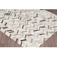 thumbnail image 1 of 8' x 10' Pampas Multi Color Chevron Pattern Handmade Leather Rug, 1 of 1