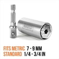 thumbnail image 4 of Juego de herramientas de enchufe RAK, empuñadura ajustable universal con adaptador, 4 of 9