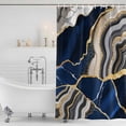 thumbnail image 4 of Blue Marble Waterproof Fabric Shower Curtain,Grey Gold Texture Vintage Farmhouse Art Waterproof Fabric Shower Curtain for Bathroom Curtains Bathtubs Hotel Shower Curtains with 12 Hooks Standard 60x72, 4 of 8