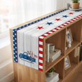 thumbnail image 6 of Table Runners 72 Inches Long Dress Scarves, Independence Day Farmhouse Kitchen Table Runner, Coffee Tablerunners, USA Flag Truck Gnomes Wooden Grian 18x72 Inch, 6 of 9