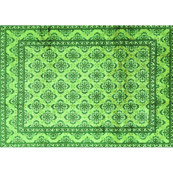 Ahgly Company Indoor Rectangle Persian Green Traditional Area Rugs, 7' x 10'