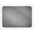 thumbnail image 1 of Grey Bath Mat, Wire Fence Design Netting Display with Diamond Plate Effects Chrome Kitsch Motif Print, Non-Slip Plush Mat Bathroom Kitchen Laundry Room Decor, 29.5 X 17.5 Inches, Silver, Ambesonne, 1 of 2