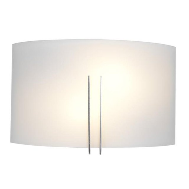 Access Lighting 20447-BS-WHT Prong Two Light Vanity with White Glass Shade, Brushed Steel Finish