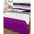 thumbnail image 3 of Quilts Twin-XL Size Bedding Set, Modern Striped Lightweight Quilted Comforter, Minimalist Geometric Black Purple Soft Reversible Bedspread Coverlet with Pillow Covers for All Season, 68" x 98", 3 of 7