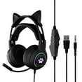 thumbnail image 5 of Comfort Kids Headphones for School,Wired Headphone Esports Game Computer Headset with Cute Ears Noise Cancelling Lightweight,for Computer/Laptop/PC/android/Cell Phones,Black, 5 of 5