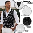 thumbnail image 7 of Uorisanigo White Cowboy Print Men's Suit Vest Size 4XL V Neck Mens Vests Casual Dress Lightweight with Pockets Waistcoat Casual Vest Fashion for Men, 7 of 7