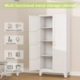 thumbnail image 4 of Metal Pantry Cabinet, Kitchen Pantry Storage Cabinets with 2 Door and 3 Adjustable Shelves, White Kitchen Pantry Cabinet, Freestanding Cupboard for Kitchen Dining Room Living Room Bathroom, 4 of 9
