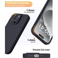 thumbnail image 6 of Compatible with iPhone 15 Pro Case, Silicone Upgraded [Enhanced Camera Protection] Phone Case with [2 Screen Protectors], Soft Anti-Scratch Microfiber Lining Inside, 6.1 inch, Black, 6 of 14
