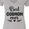 thumbnail image 4 of Inktastic Godmother Best Godmom Ever Women's V-Neck T-Shirt, 4 of 5