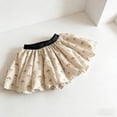 thumbnail image 2 of IFNWSV Girls Floral Print Elastic Waist A Line Swing Skirt Summer Casual Pull On Half Length Skirts for Little Girls Beige 5-6 Years, 2 of 5