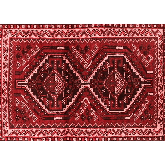 Ahgly Company Machine Washable Indoor Rectangle Persian Red Traditional Area Rugs, 8' x 12'