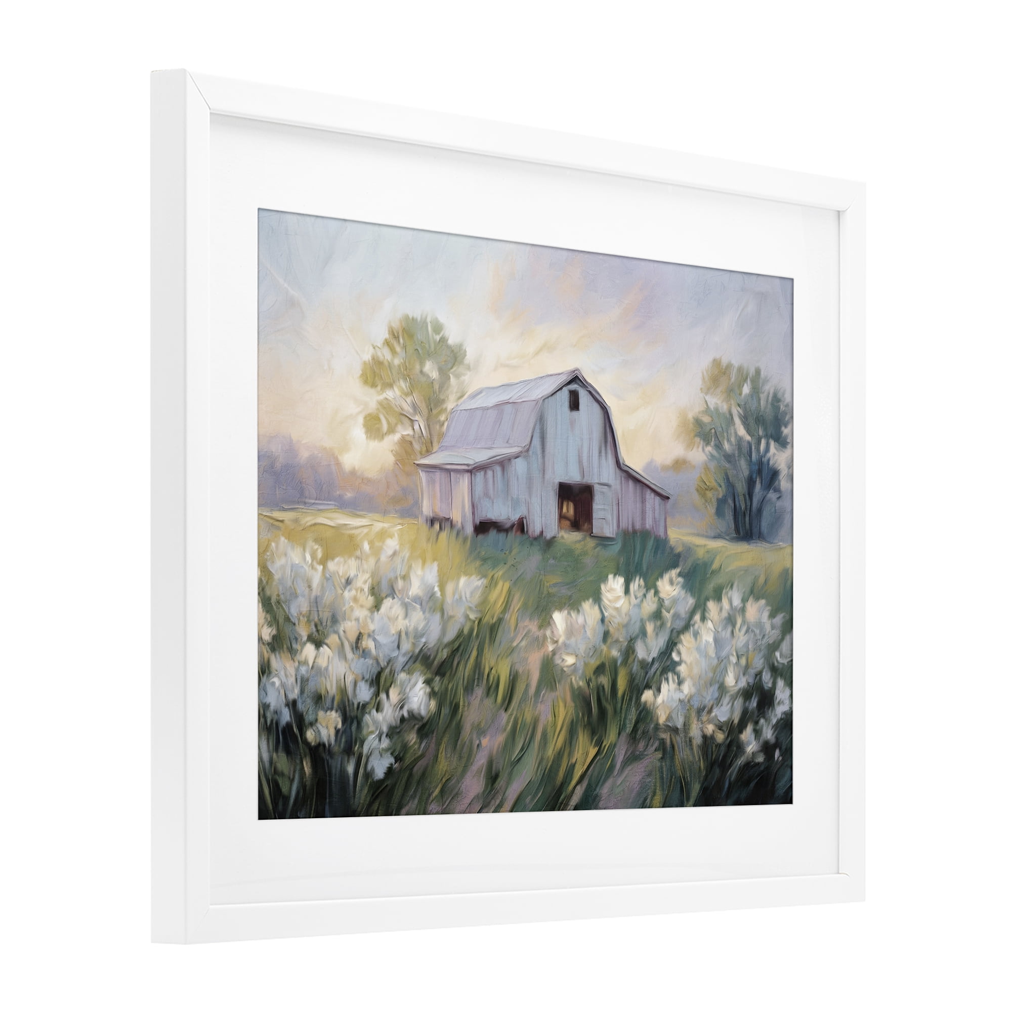Stupell Industries Secluded Barn Landscape White Framed Print Under Glass, design by Kim Allen