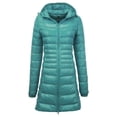 thumbnail image 4 of WEAIXIMIUNG Womens Down Jacket Women's Solid Color Mid Length Hooded Down Jacket with Drawstring Slim Fit Portable Outerwear, 4 of 4