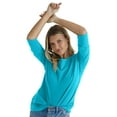 thumbnail image 5 of Hanes Women's T-Shirt Raglan Sleeve Tee Stretch Cotton Plain 6 Colors sz S-2XL, 5 of 5