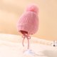 thumbnail image 4 of Gorro de punto para niños con orejeras trenzadas ajustables y gorro de lana cálido para bebé (rosa) Sincero Electrónica, 4 of 5