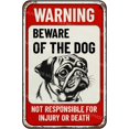 thumbnail image 1 of Metal Metal Beware of Dog Sign 8x12 Inch - Outdoor Yard Sign Warning Sign - Red - Retro Style - Wall Mount - Home Decor, Outdoor Decor, Gift, Seasonal Decor, 1 of 5