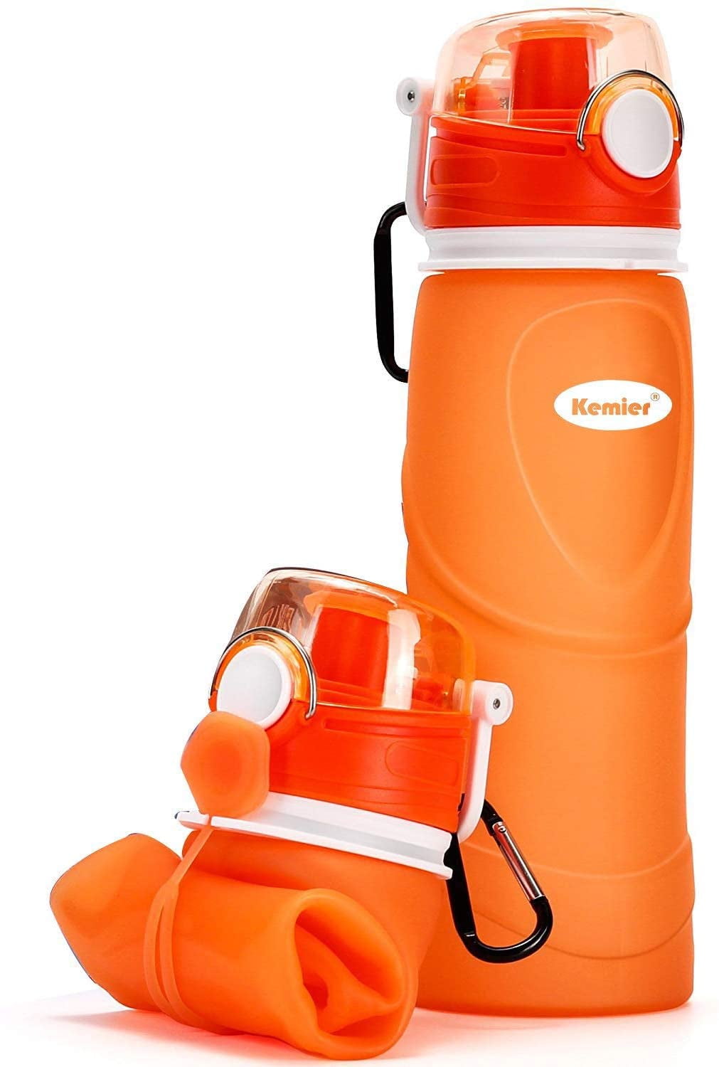 Kemier Collapsible Silicone Water Bottles750ML,Medical Grade,BPA Free