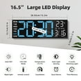 thumbnail image 2 of TOYOOSKY 16" Large Digital Wall Clock with 8 RGB Led Display & Remote Control, 2 of 8