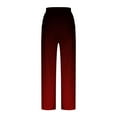 thumbnail image 4 of up to 60% off Gifts Usmixi Womens Trousers Fashion Gradient Print Plus Size Elastic Waist Long Pants Casual Lightweight Loose Wide Leg Pants with Pockets Wine m, 4 of 5