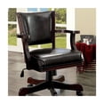 thumbnail image 3 of Benzara Leatherette Arm Chair with Swivel and Adjustable Height Mechanism, Brown, 3 of 3